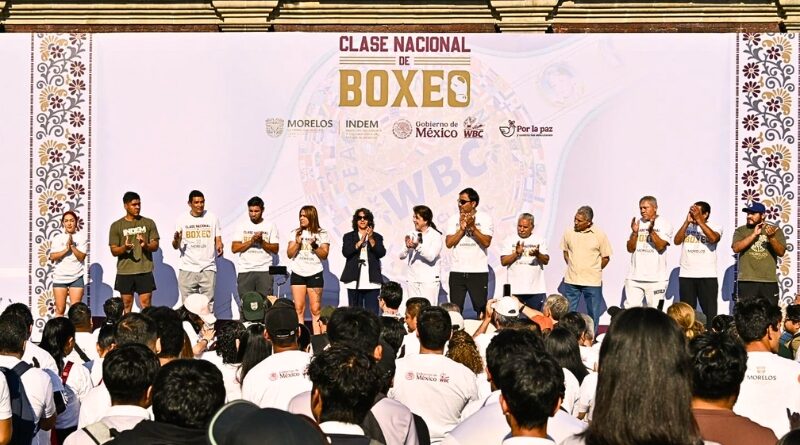 La gobernadora Margarita González Saravia encabeza en Cuernavaca la Mega Clase Nacional de Box que promueve el deporte como vía de prevención social.